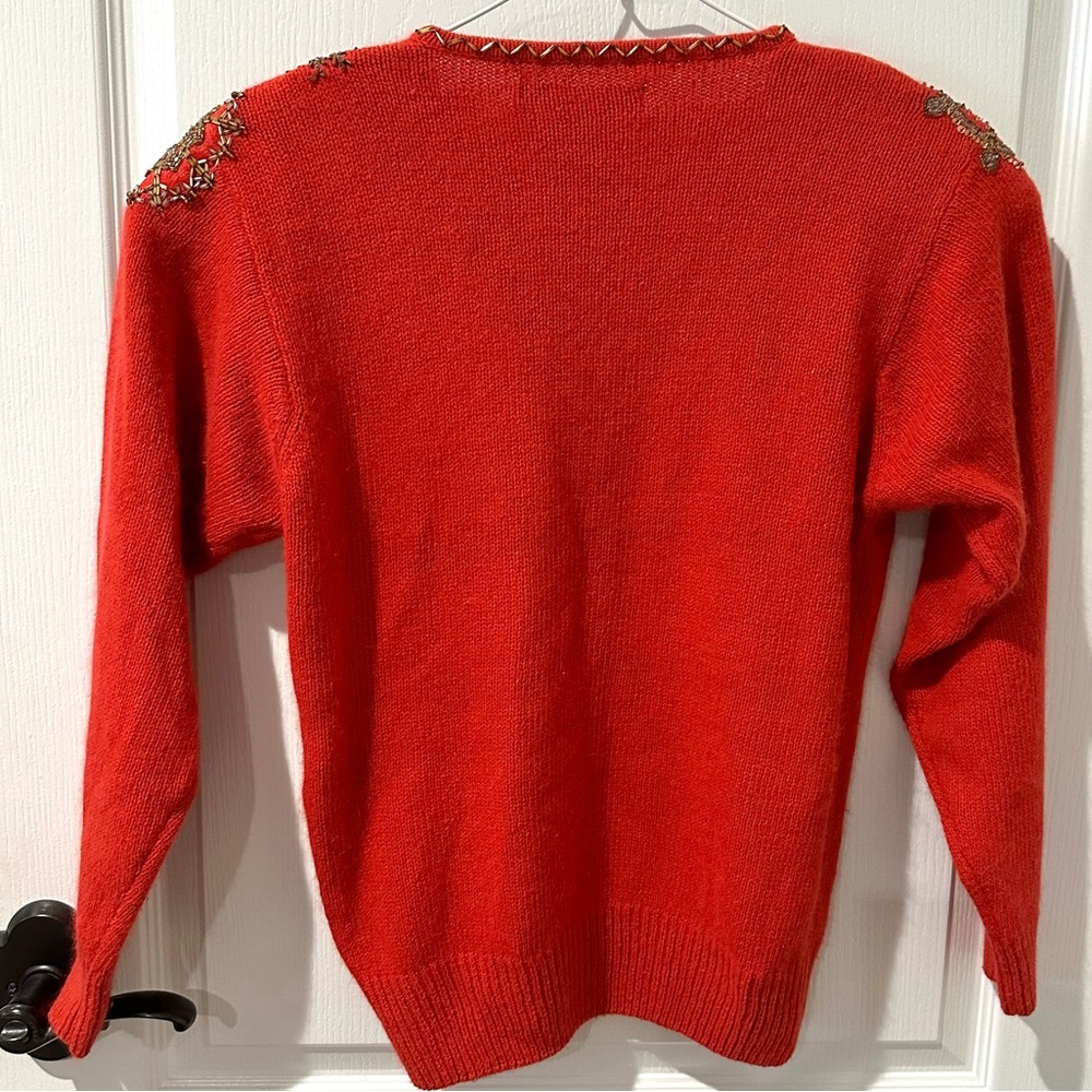 Vintage Ib Diffusion Red Silk And Wool Sequin And… - image 6